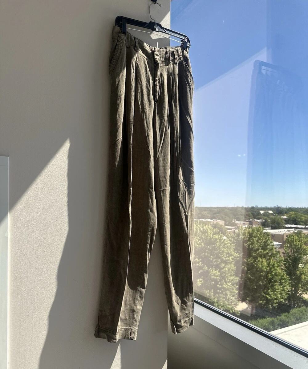 Free People Women's Brown Calla Pleated Trousers Size 6